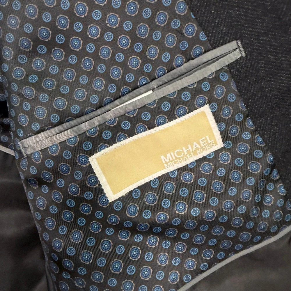 NEW Michael Kors Mens 48R Blazer Sport Coat 2-Button Wool Cashmere Herringbone